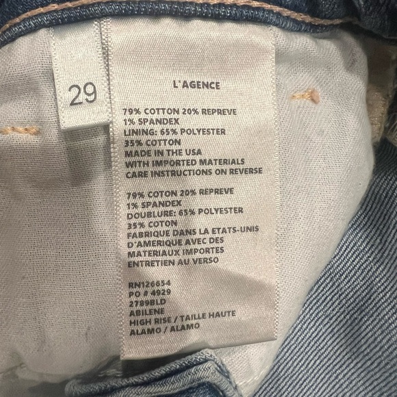 L'Agence
Abilene High Rise Baby Bootcut Slit Jeans size 29 - Picture 3 of 9